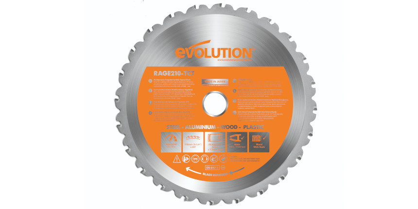 Piła widiowa TCT wielozadaniowa Evolution RAGE 210mm / 24z do pił ukośnych