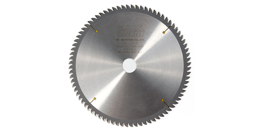 Piła tarczowa do cięcia aluminium GLOBAL SAW 216 x 2,2/1,7 x 25,4mm / 80z CERMET