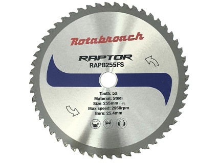 Piła widiowa do cięcia stali Rotabroach Raptor 255mm / 52z CERMET